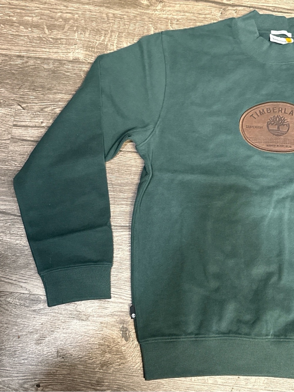 NWT Timberland Authentic Fit Green Crewneck Sweatshirt Small Organic Cotton $70 - Picture 7 of 16